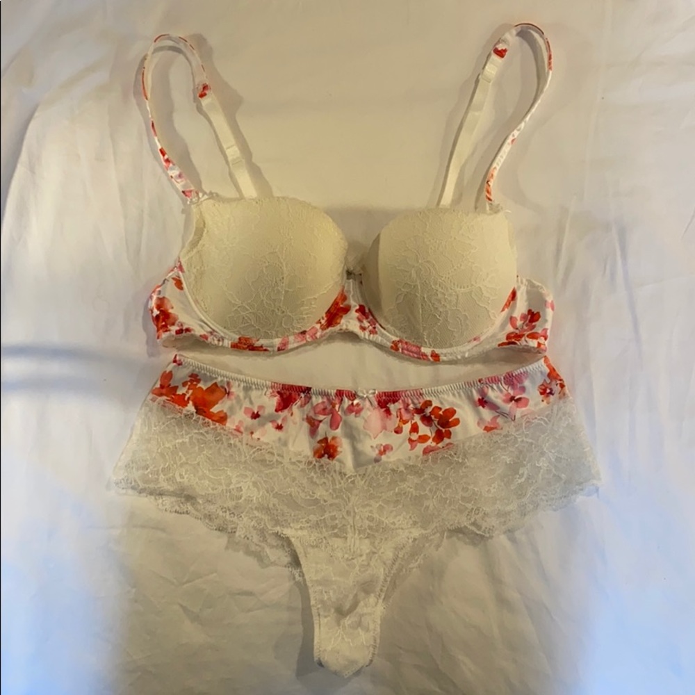 Aubade floral & lace lingerie set.